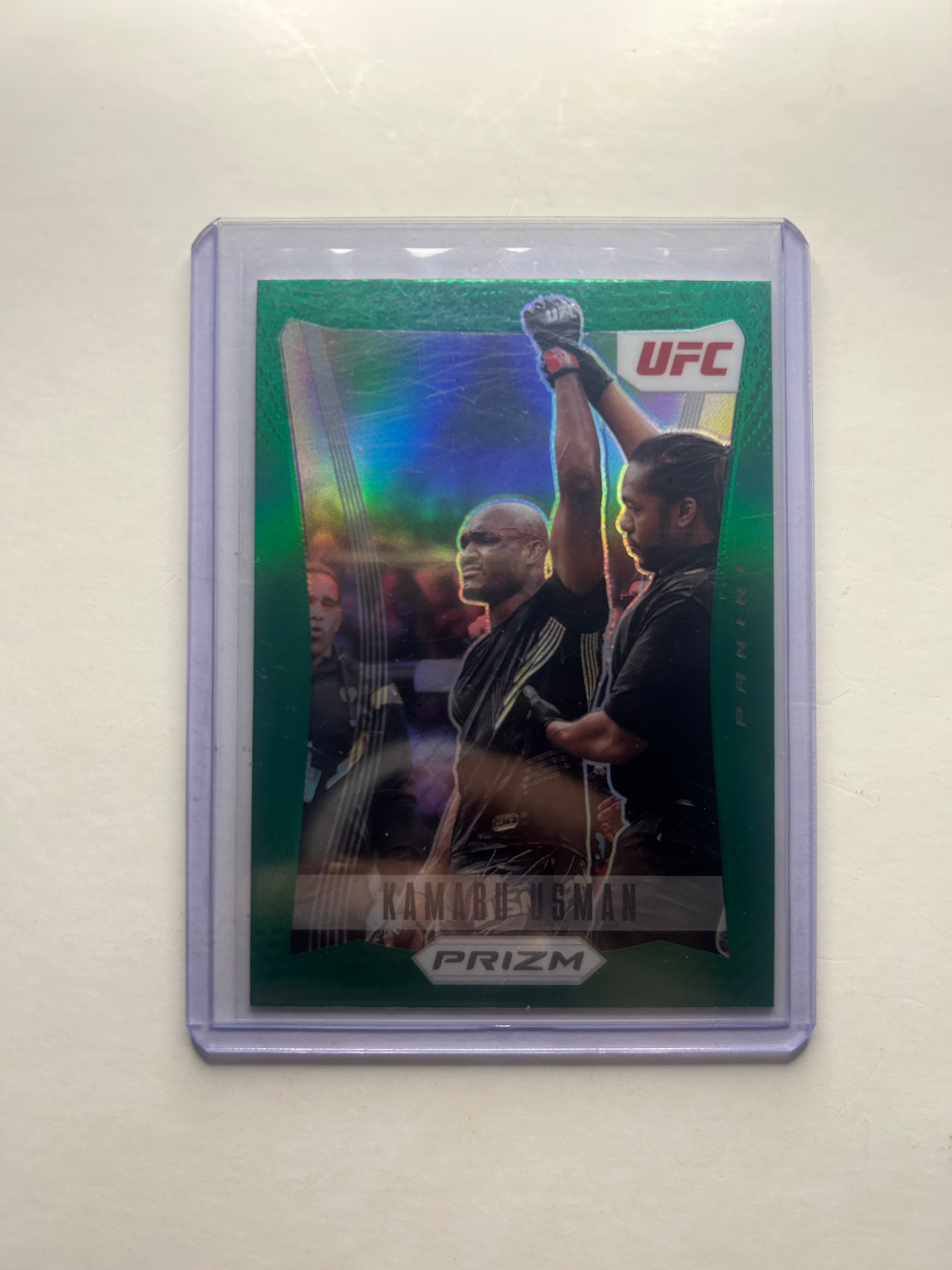 2022 Panini Prizm UFC Prizm Flashback Green Kamaru Usman #25
