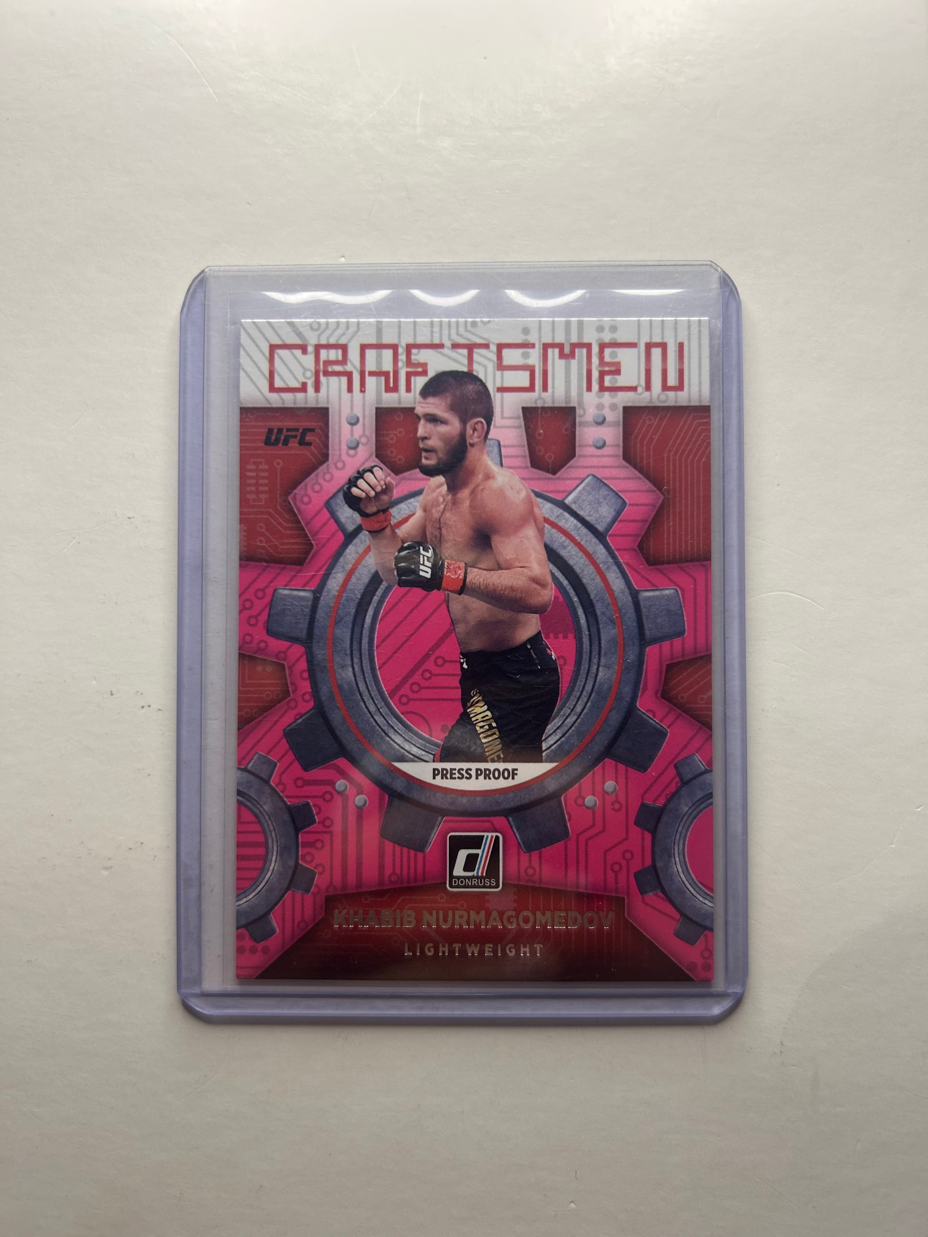 2022 Panini UFC Donruss Khabib Nurmagomedov Pink Press Proof Craftsmen #13
